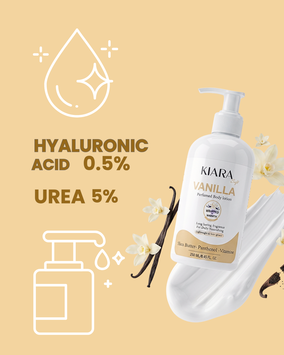 Kiara Body Lotion - Vanilla - 250ml